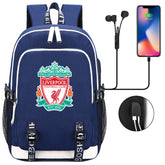 Liverpool Football Club USB Charging Backpack School Note Book Laptop Travel Bags